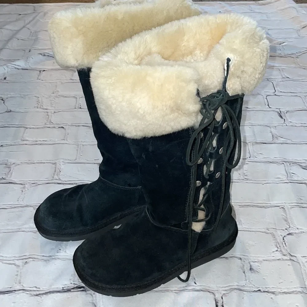 Black UGG 'Upside' Tall Australia Boots - 5 - Picture 4 of 9